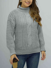 Load image into Gallery viewer, Cable-Knit Mock Neck Sweater
