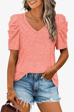 Load image into Gallery viewer, V-Neck Puff Sleeve Tee
