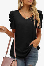 Load image into Gallery viewer, V-Neck Puff Sleeve Tee
