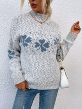 Load image into Gallery viewer, Four Leaf Clover Mock Neck Sweater
