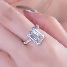 Load image into Gallery viewer, 6 Carats Emerald Cut Sterling Silver Simulated Diamond Wedding Engagement Ring

