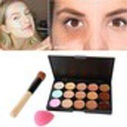 15 Color Pallette with Beauty Blender and Brush - TraciKBeauty
