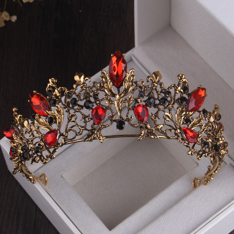 ASHES TO BEAUTY CROWNS-Baroque Black Crystal Pearl Bridal Tiaras Crown Rhinestone Pageant Diadem Bride Headband Wedding Hair Accessories Tiara De Noiva