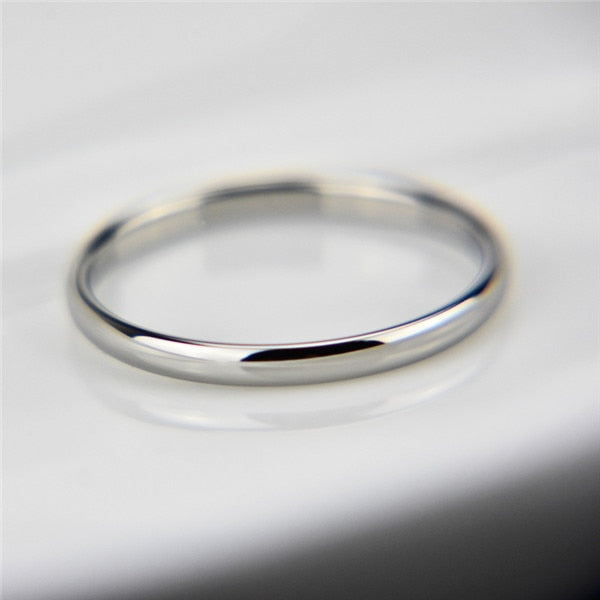Titanium Steel Rose Gold Anti-allergy Smooth Simple Wedding Couples Rings Bijouterie for Man or Woman Gift Women Wedding Rings