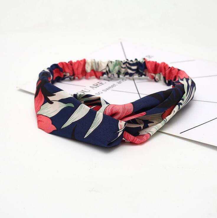 Fashion Women Girls Bohemian Hair Bands Print Headbands Vintage Cross Turban Bandage Bandanas HairBands Hair Accessories