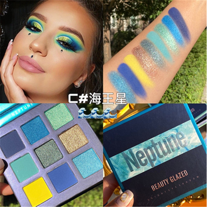 Traci K BEAUTY GLAZED Universe  Eyeshadow Palettes Holographic Universe Shiny Matte Glitter Pigment Eye Shadow Pallete Metallic Diamond Makeup Palette