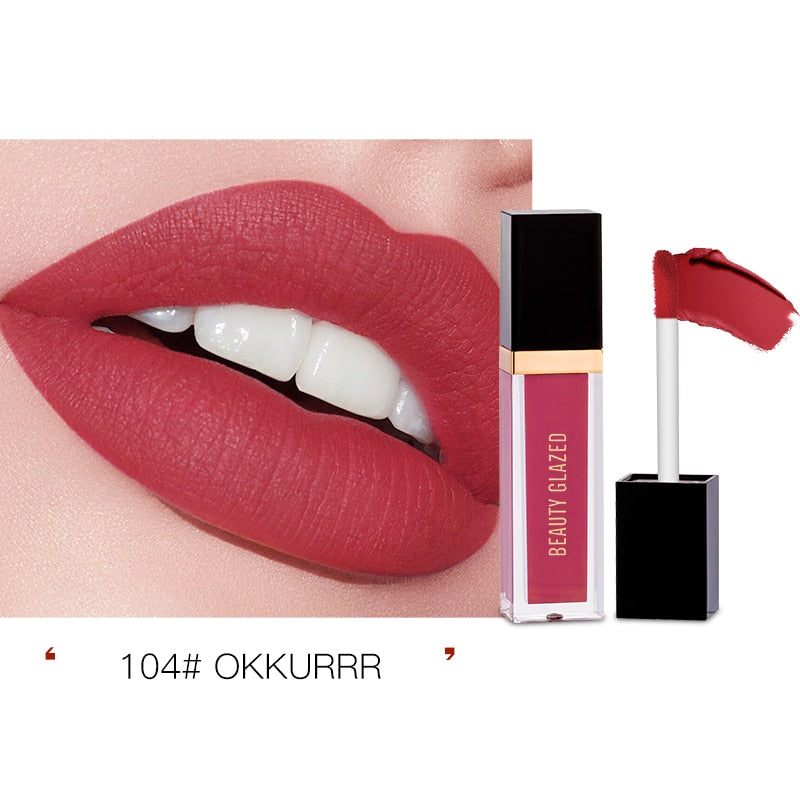 Traci K Beauty Glazed 24 Colors Matte Lip Gloss Natural Long-lasting Waterproof No Fading Non-stick Cup Lip Glaze Sexy Lip Makeup TSLM1
