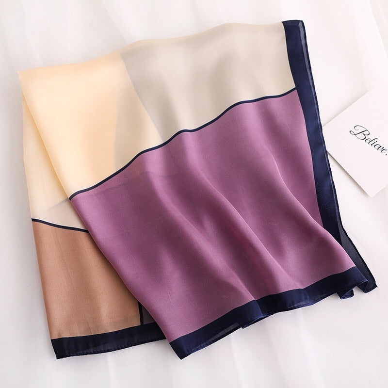 70*70cm Fashion Silk Satin Hair Scarf Women Handkerchief Printed Female Square Head Bandana Small Neck muffler hijab lady gir
