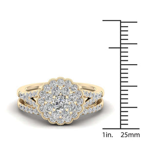 Natural White 2.5 Carats Diamond Jewelry 14K Gold Ring for Women Vintage Flower Shape Bizuteria Gemstone Wedding Anillos De Ring