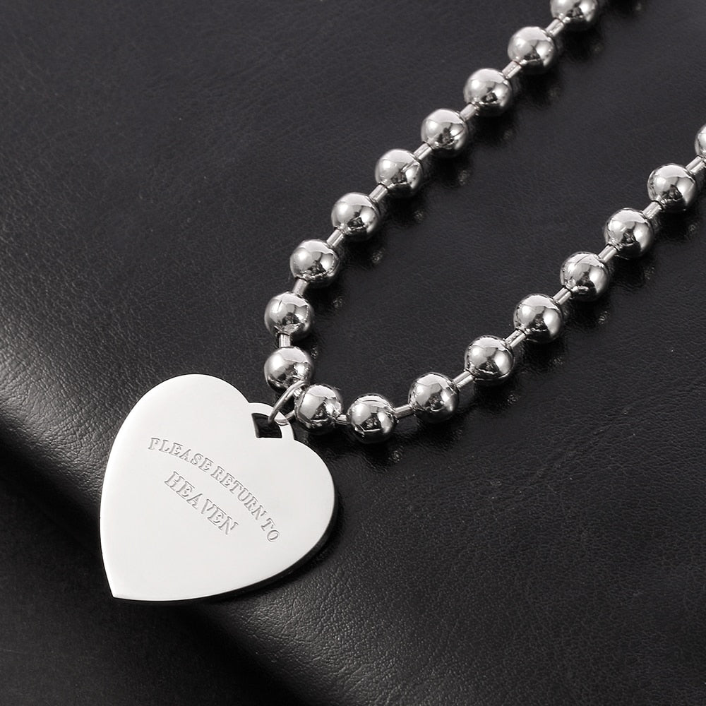 iGIRL necklace she devil Women Igirl Heart Pendant Necklace Stainless Steel Harajuku Female Gothic Streetwear Chain Necklace