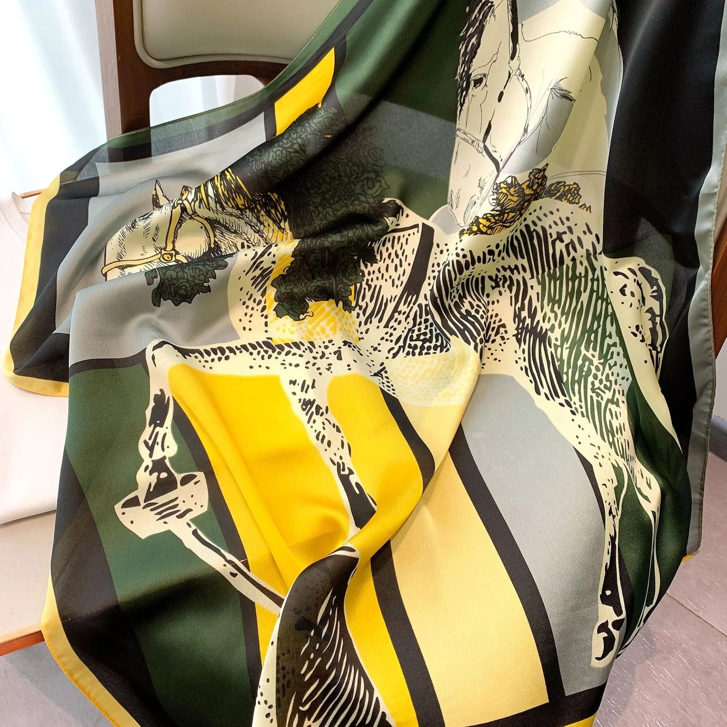 70*70cm Fashion Silk Satin Hair Scarf Women Handkerchief Printed Female Square Head Bandana Small Neck muffler hijab lady gir