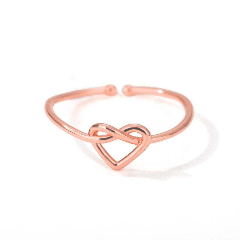 Stainless Steel Heart Rings for Women Girls Lover's Open Ring Gold Silver Color Couple Wedding Band Ring Boho Jewelry Anillos