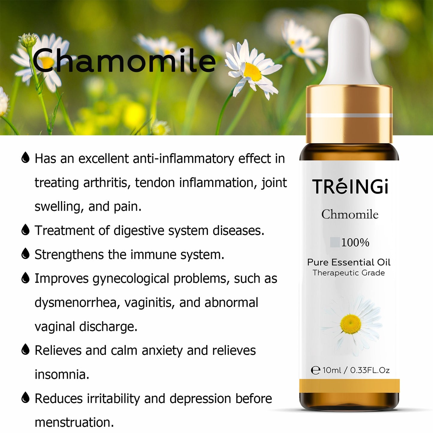 10ml Pure Natural Essential Oils -Jasmine Lavender Rose Vanilla Mint Sage Cinnamon Bergamot Tea Tree Oil with Dropper