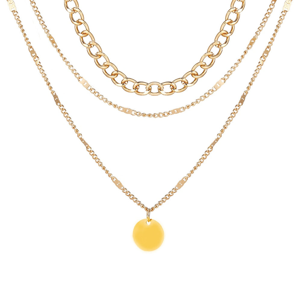 Vintage Necklace on Neck Gold Chain Women's Jewelry Layered Accessories for Girls Clothing Aesthetic Gifts Fashion Pendant