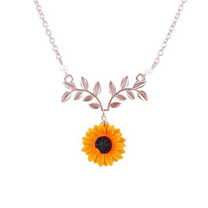 Sunflower Pendant Alloy Necklace For Women Creative Imitation Pearl Jewelry 🌻 UKraine support buying this product