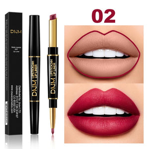 1pcs Double Ended Matte Lipstick Wateproof Long Lasting Lipsticks Brand Lip Makeup Cosmetics Dark Red Lips Liner Pencil TSLM1