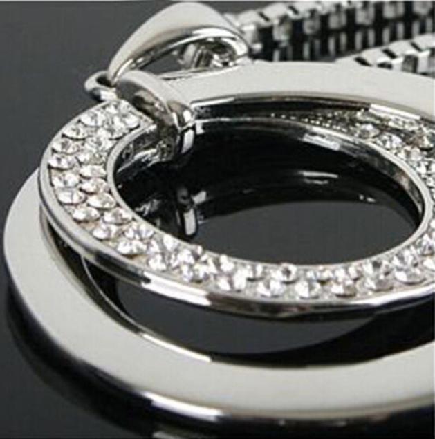 Top Sale Long Chain Women Fashion Crystal Rhinestone Silver Plated Pendant Necklace Gift Jewelry Accessories Torque