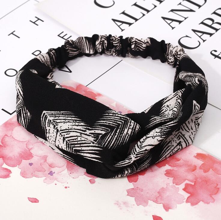 Fashion Women Girls Bohemian Hair Bands Print Headbands Vintage Cross Turban Bandage Bandanas HairBands Hair Accessories