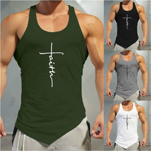Load image into Gallery viewer, Gym Tank Top Men Letter Printing Faith Shirt Fitness Clothing Mens Summer Sports Casual Slim Graphic Tees Shirts Vest Tops
