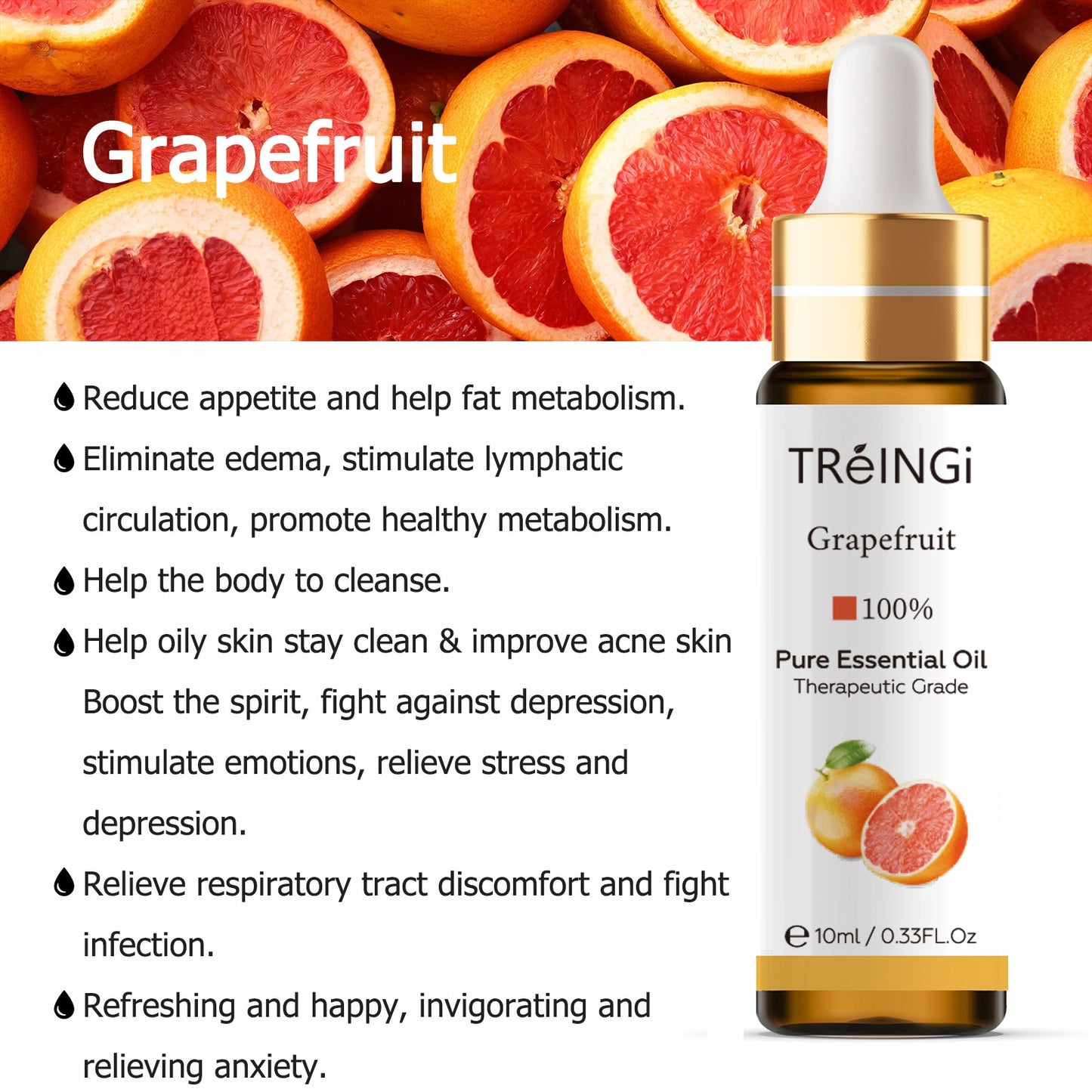 10ml Pure Natural Essential Oils -Jasmine Lavender Rose Vanilla Mint Sage Cinnamon Bergamot Tea Tree Oil with Dropper