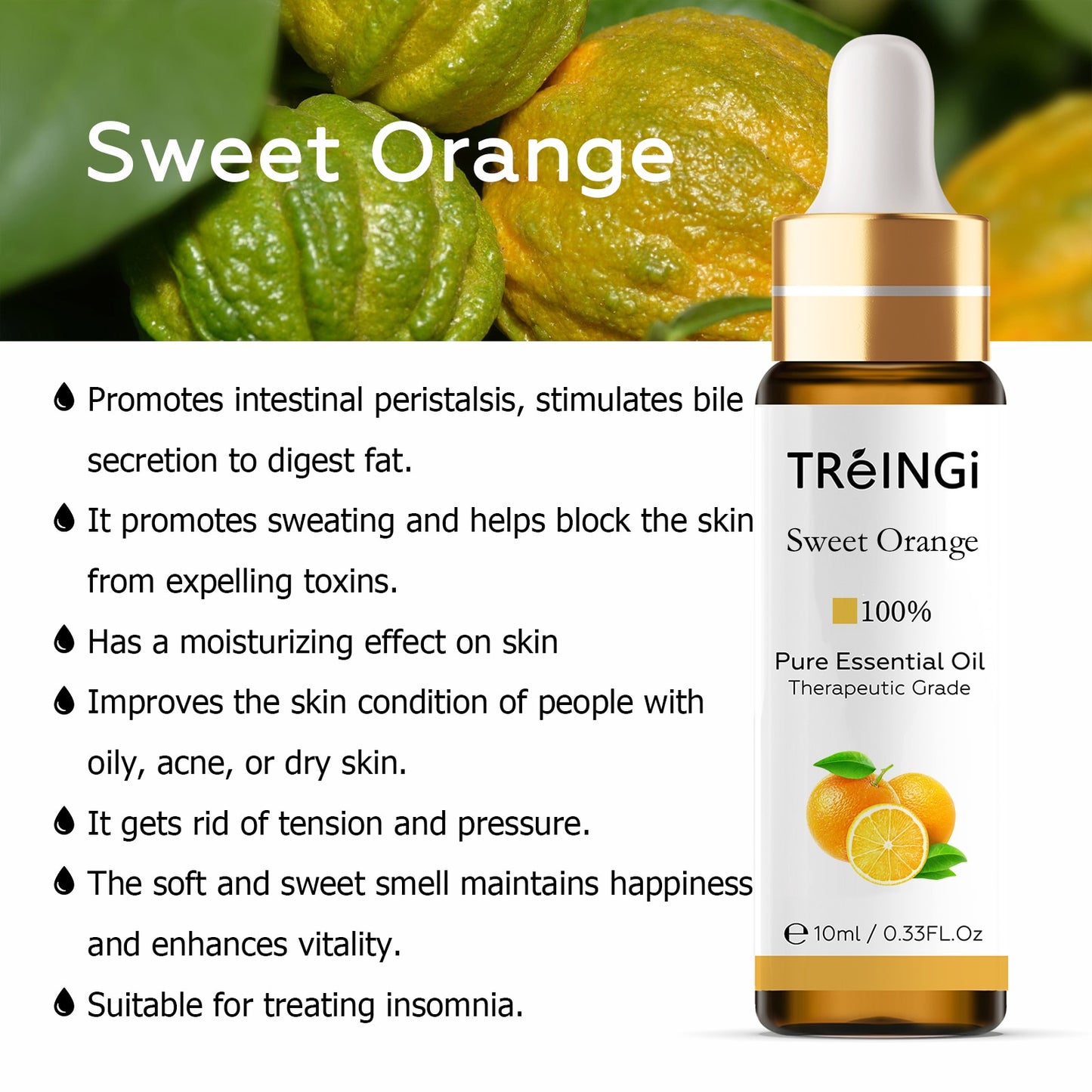 10ml Pure Natural Essential Oils -Jasmine Lavender Rose Vanilla Mint Sage Cinnamon Bergamot Tea Tree Oil with Dropper