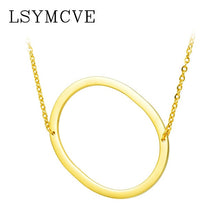 Load image into Gallery viewer, Women girl jewelry elegant chain alphabet letter pendant necklace 3 colors stainless steel choker initial necklace
