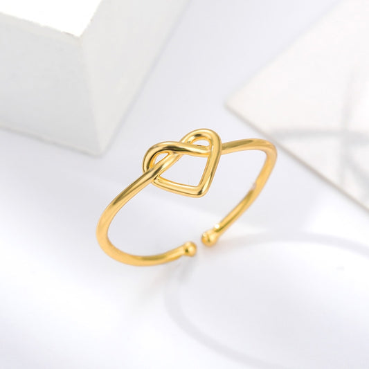Stainless Steel Heart Rings for Women Girls Lover's Open Ring Gold Silver Color Couple Wedding Band Ring Boho Jewelry Anillos