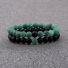 Load image into Gallery viewer, 2pcs/set  Weathered Stone Beaded Couple Bracelet Classic MoonStone Lovers Bracelet
