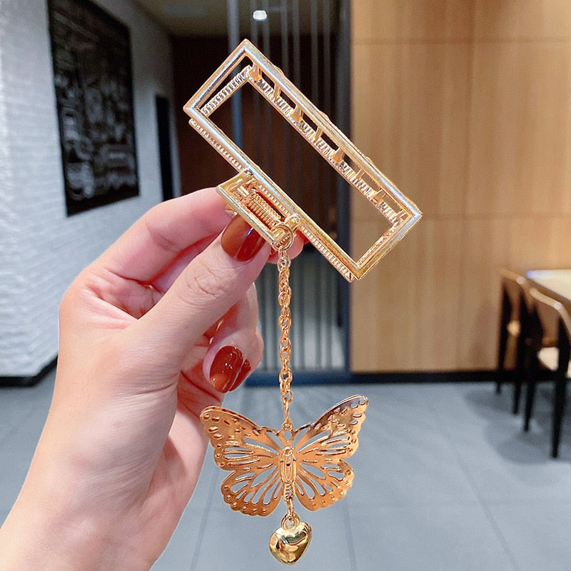 New Women Elegant Gold Silver Hollow Geometric Metal Hair Claw Vintage Hair Clips Headband Hairpin Fashion Hair Accessories