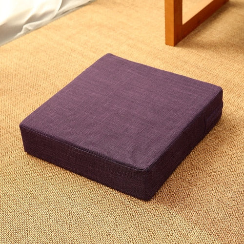 Square Futon Cushion Thickened Tatami Japanese Style Tea Table Living Room Winter Heighten Cushion Can Be Removed Washed 40x6cm