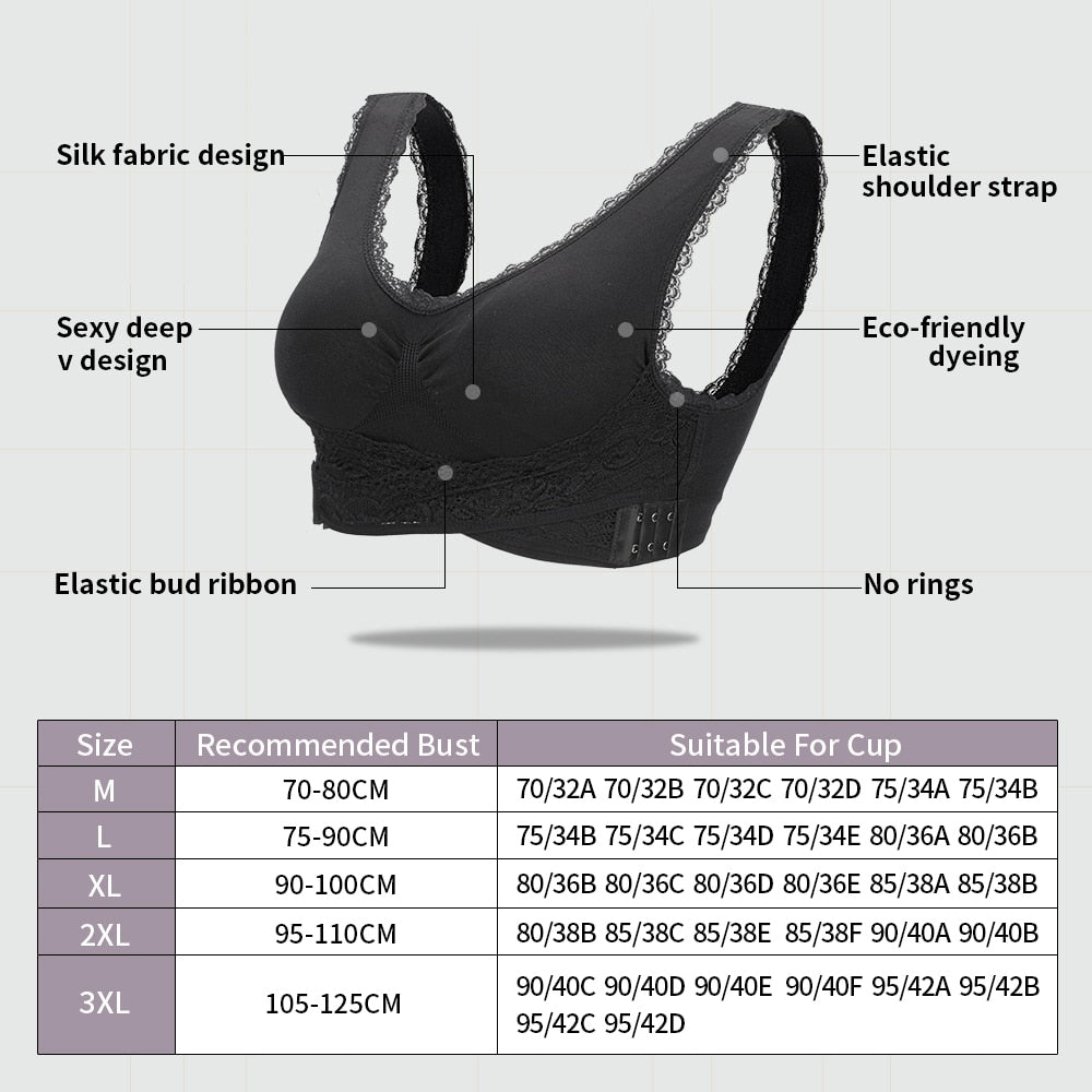 Bra Sexy Bralette Push up woman Lace plus size bra underwear Lingerie female Bh Bras for Stanik Seamless Bra Pitted Crop Top