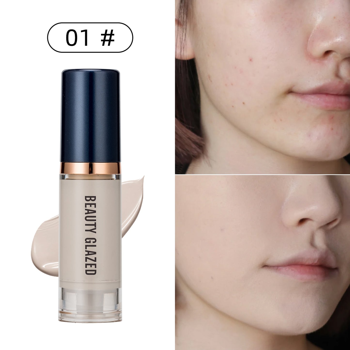 Beauty Glazed Makeup Foundation 6 colors Base Face Liquid Foundation Cream Full Coverage Concealer Oil-control Soft Easy to Wear
