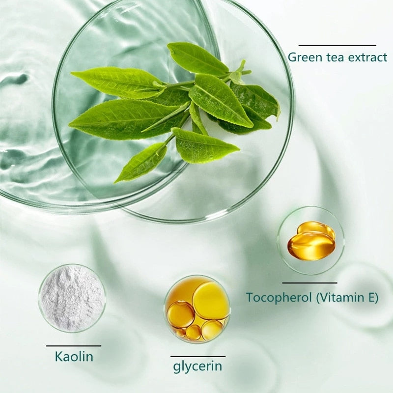 Traci K Beauty Green Tea Mask  or Eggplant -Solid Face Mask Stick Oil Control Moisturizing Cleaning Mask Acne Treatment Blackhead Remove Pores Purifying