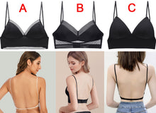 Load image into Gallery viewer, Sexy Backless Bra Lace Deep U Low Back Bralette Thin Cup Brassiere Halter Soft Seamless Elastic Underwear Tank Tops Encaje Mujer
