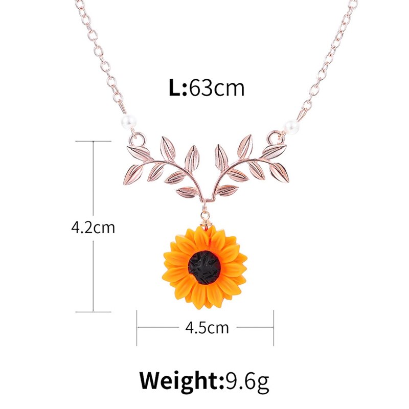 Sunflower Pendant Alloy Necklace For Women Creative Imitation Pearl Jewelry 🌻 UKraine support buying this product