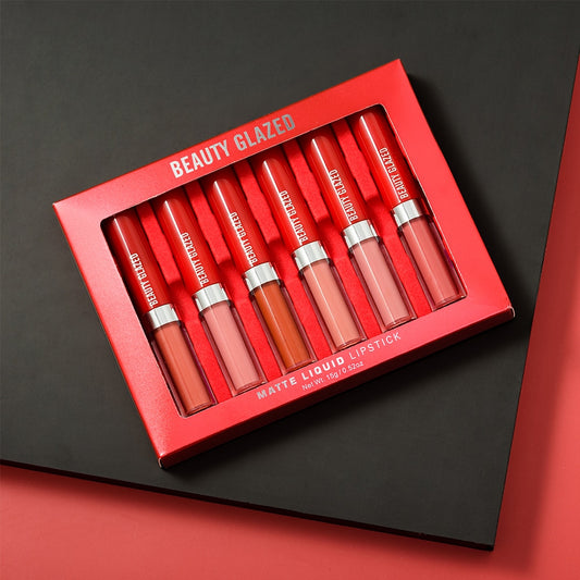 BEAUTY GLAZED💋🎄 Holiday Liquid Lipstick set Matte Lip Gloss Cosmetic Lightweight  Long Lasting Lip Tint Waterproof 6 Color Lips Makeup