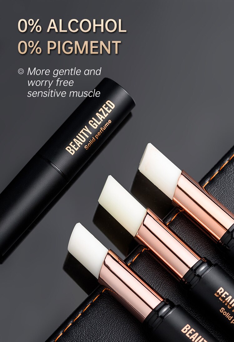 Traci K Beauty Glazed Solid Perfume Portable Lipstick Shape Solid Perfume  Long-lasting Balm Body Fragrance Skin Care Essential Oil TSLM1