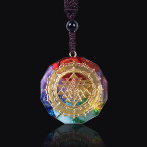 Orgonite Pendant. Sri Yantra Necklace Sacred Geometry Chakra Energy Necklace Meditation Jewelry