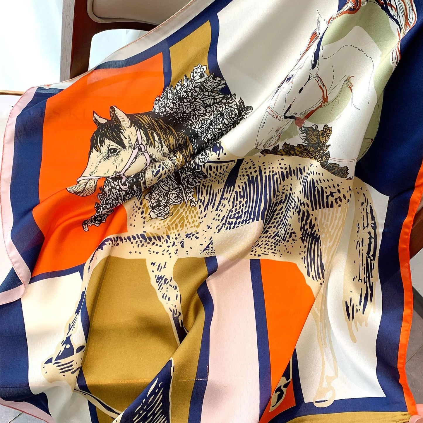 70*70cm Fashion Silk Satin Hair Scarf Women Handkerchief Printed Female Square Head Bandana Small Neck muffler hijab lady gir