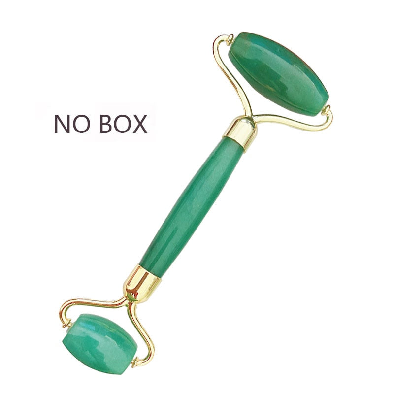 Traci K Beauty Jade Roller Facial Face Jade Massage Roller Rose Quartz Scraper Jade Massager Tools Slimming Face Natural Wrinkle Removal