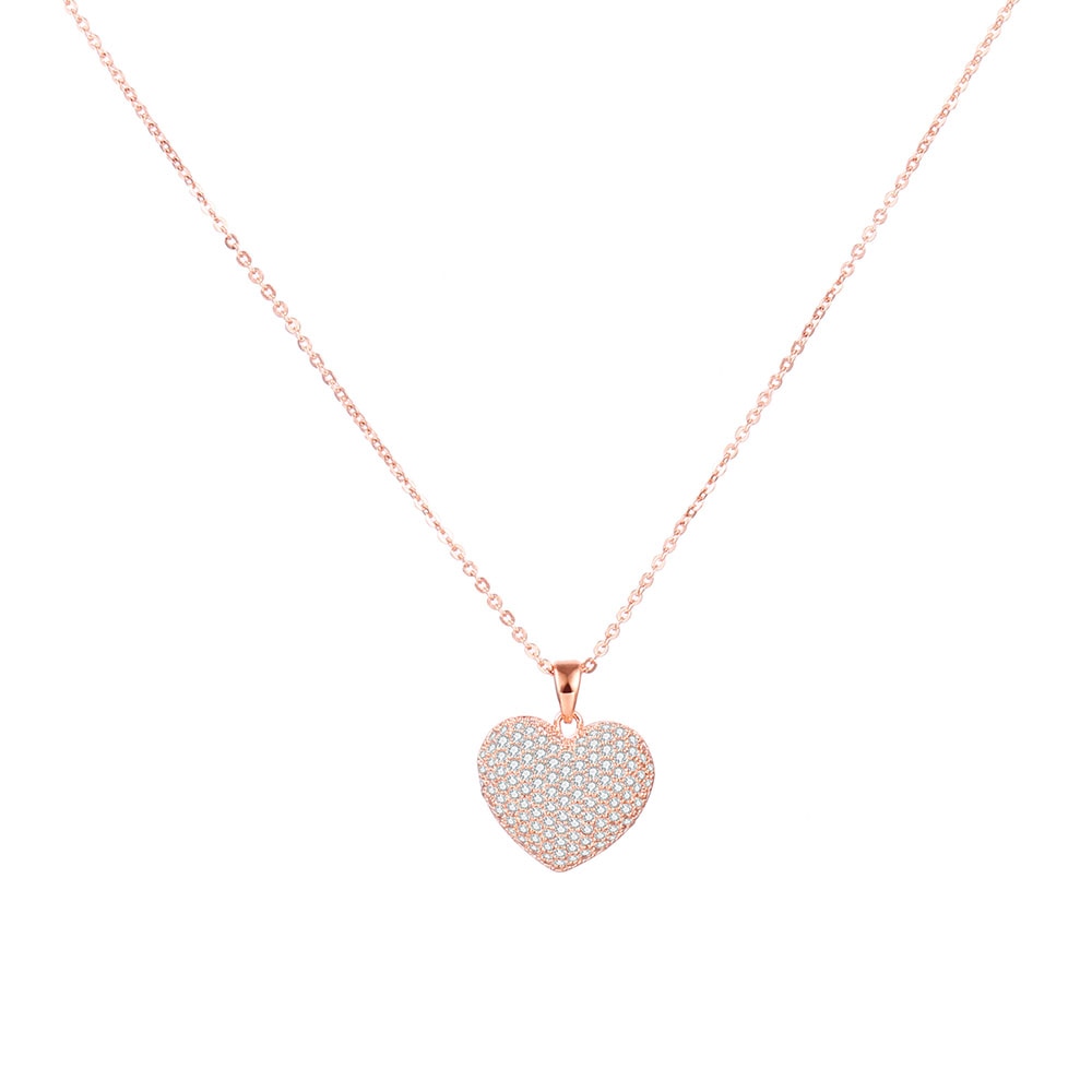 Cubic Zircon Heart Pendant Necklace For Women Cute Fashion Small Crystal Heart Choker Wedding Jewelry Best Friend New Year Gifts