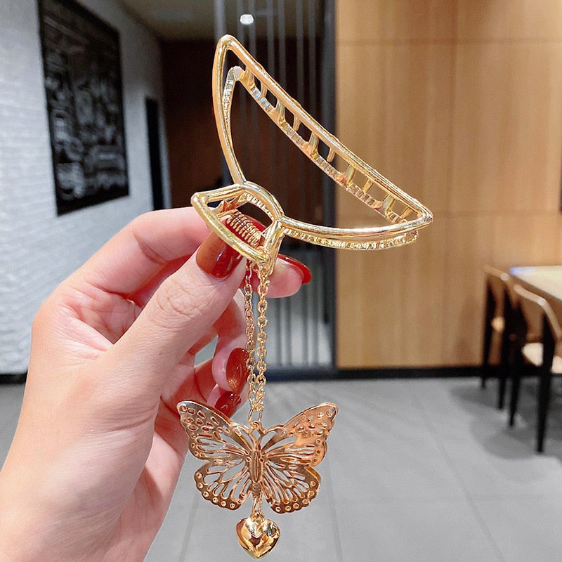 New Women Elegant Gold Silver Hollow Geometric Metal Hair Claw Vintage Hair Clips Headband Hairpin Fashion Hair Accessories
