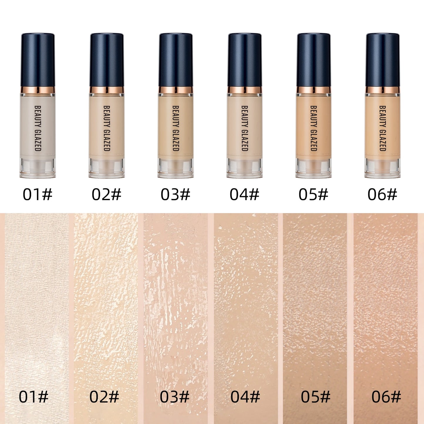 Beauty Glazed Makeup Foundation 6 colors Base Face Liquid Foundation Cream Full Coverage Concealer Oil-control Soft Easy to Wear