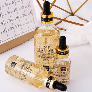 24K Gold Hyaluronic Acid Face Serum Replenishment Moisturize Shrink Pore Brighten Nicotinamide Skin Care Lift Firming Essence