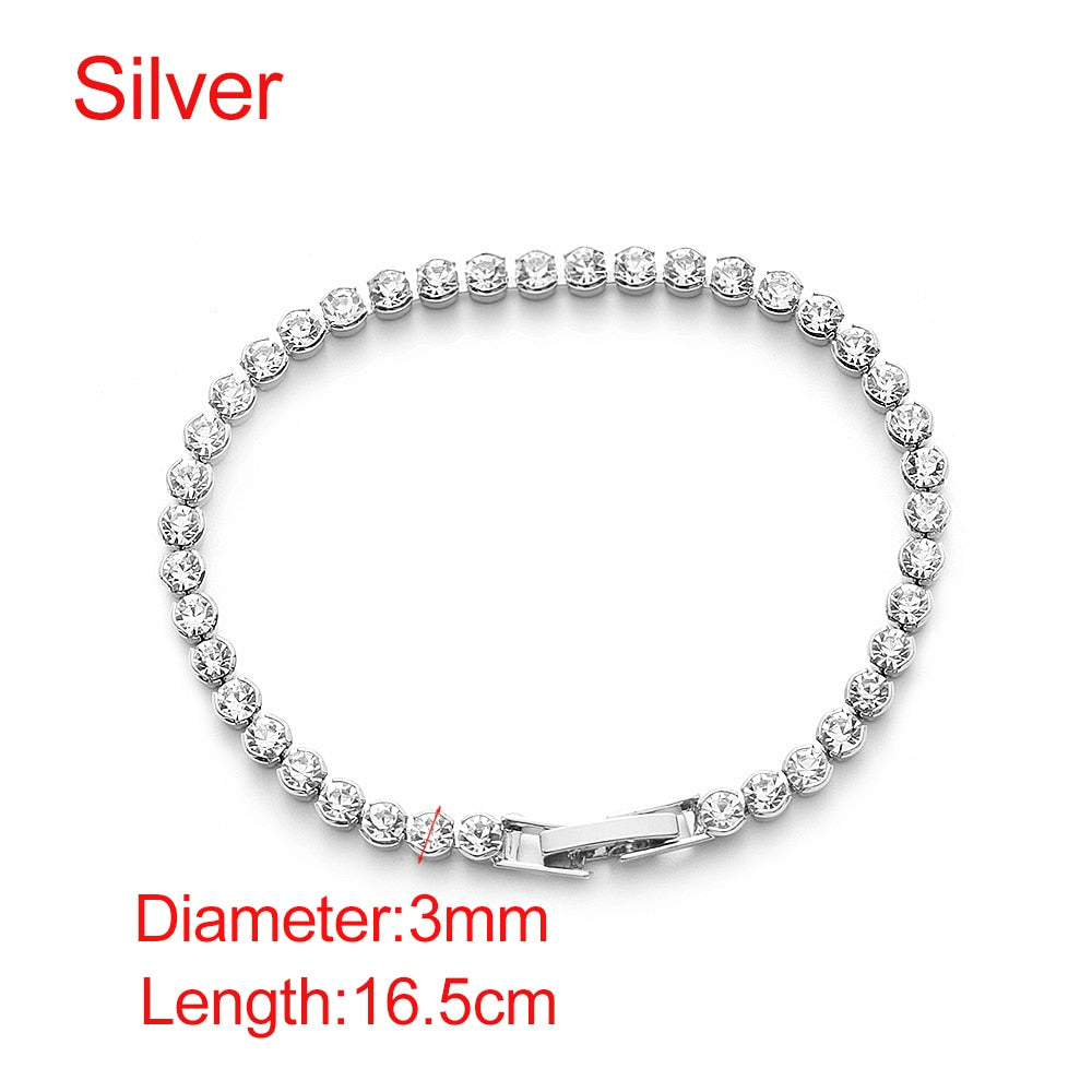 1 Pcs Crystal Rhinestone Jewelry Gold/Silver Color Bracelet Chain Women Pageant Bridesmaid Wedding Party Hot Sale Gift Crystal Bracelet