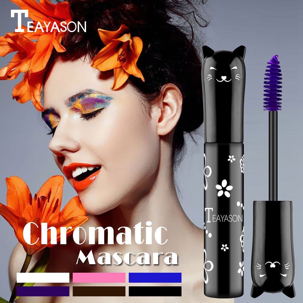 Traci K Beauty Cat Colored Fashion Sexy White Mascara Makeup 4D Silk Fiber Lash Mascara Waterproof Rimel 3d Mascara Extension Thick Long Curling Eyelash
