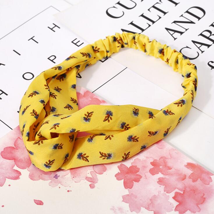 Fashion Women Girls Bohemian Hair Bands Print Headbands Vintage Cross Turban Bandage Bandanas HairBands Hair Accessories