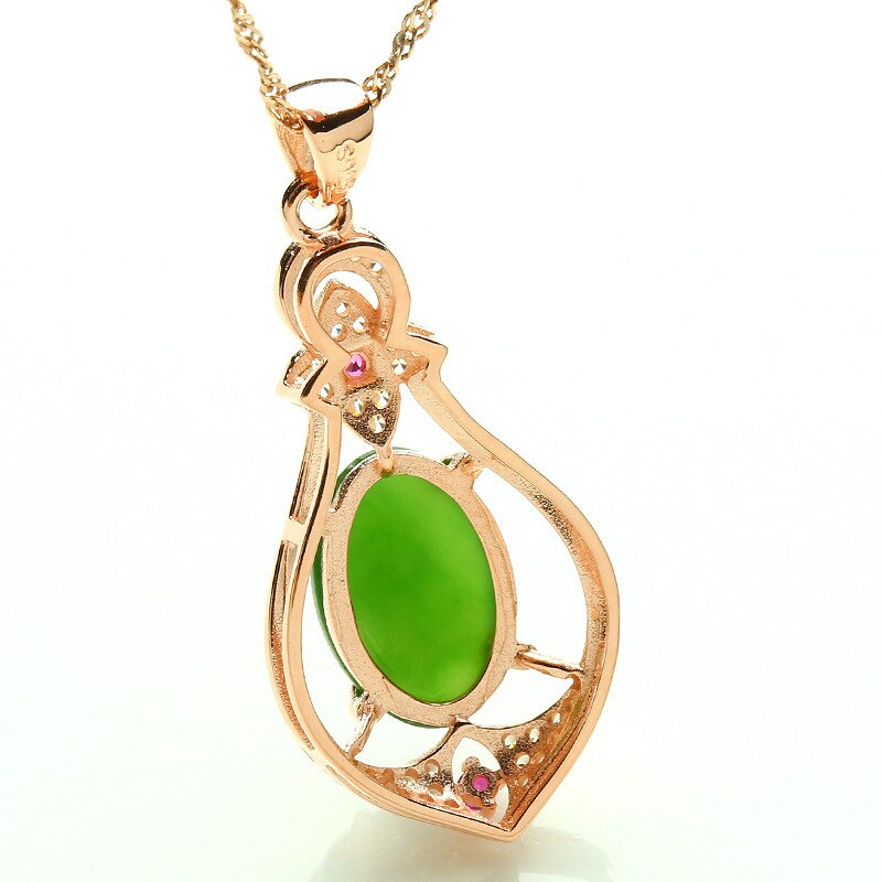 Natural Emerald Pendant Necklace 925 Sterling Silver Gemstones Choker Statement Necklace Engagement Wedding Necklace For Women