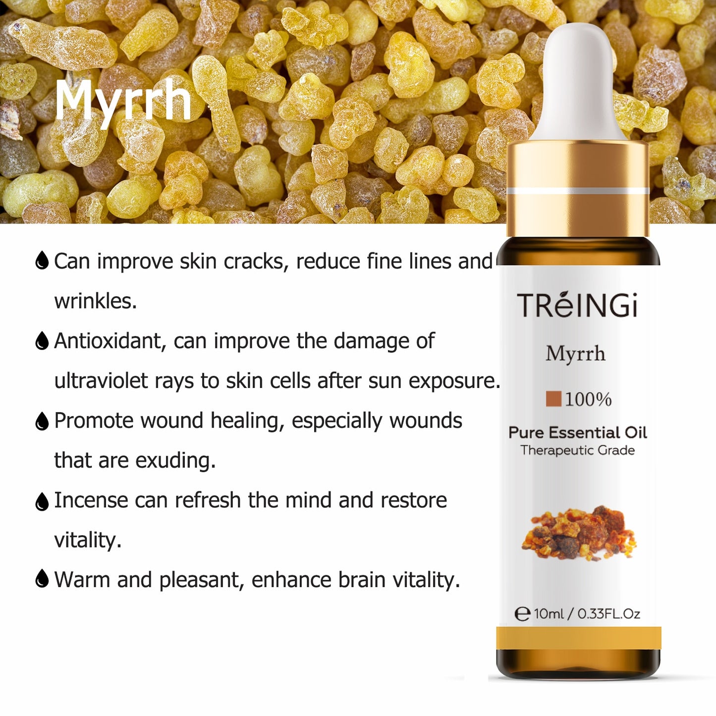 10ml Pure Natural Essential Oils -Jasmine Lavender Rose Vanilla Mint Sage Cinnamon Bergamot Tea Tree Oil with Dropper