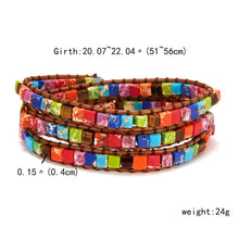 Load image into Gallery viewer, Color Positivity Chakra Bracelets- Jewelry Handmade Multicolor Natural Stone Tube Beads Leather Wrap Bracelet Couples Bracelets Gifts
